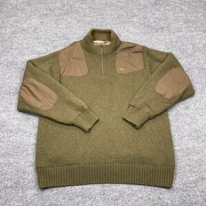 Mack's Prairie Wings Sweater Mens 2XL Brown Wool Blend 1/4 Zip Shooting Pullover